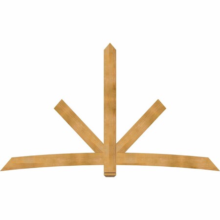 Ekena Millwork Alberta Rough Sawn Timber Gable Bracket, Western Red Cedar, 108"W x 63"H x 2"D x 6"F, 14/12 Pitch GBW108X63X0206ALB00RWR